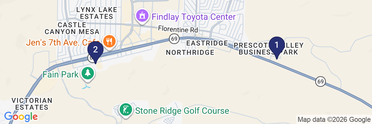 Map showing facility locations