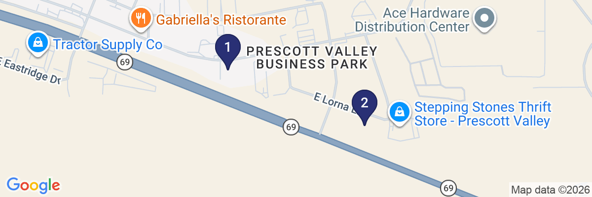 Map showing facility locations