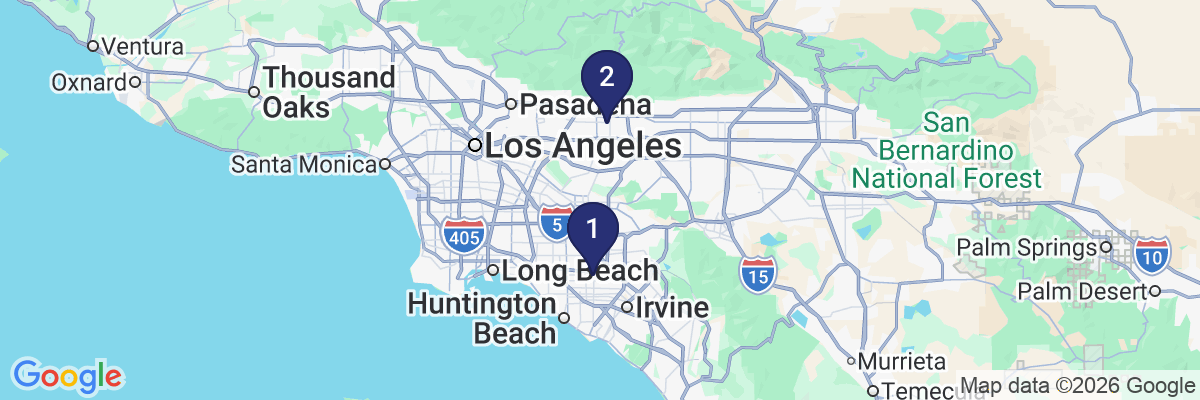 Map showing facility locations