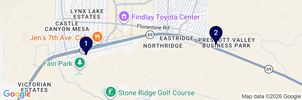Map showing facility locations
