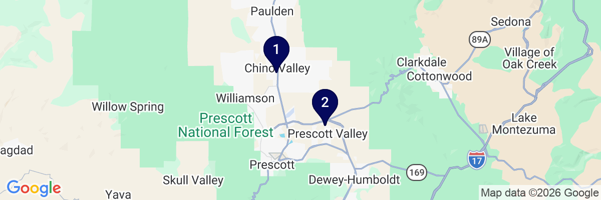 Map showing facility locations