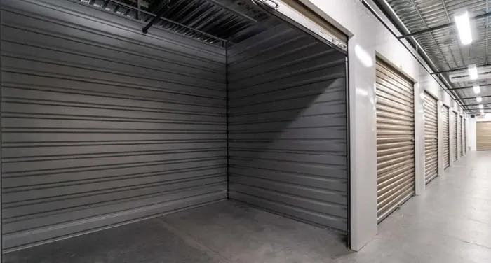 Interior of a storage unit